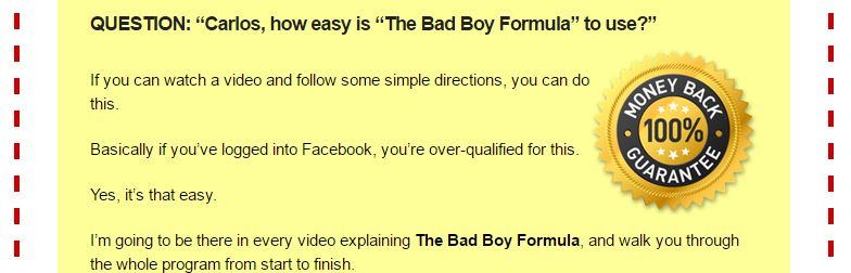 Bad Boy Formula website