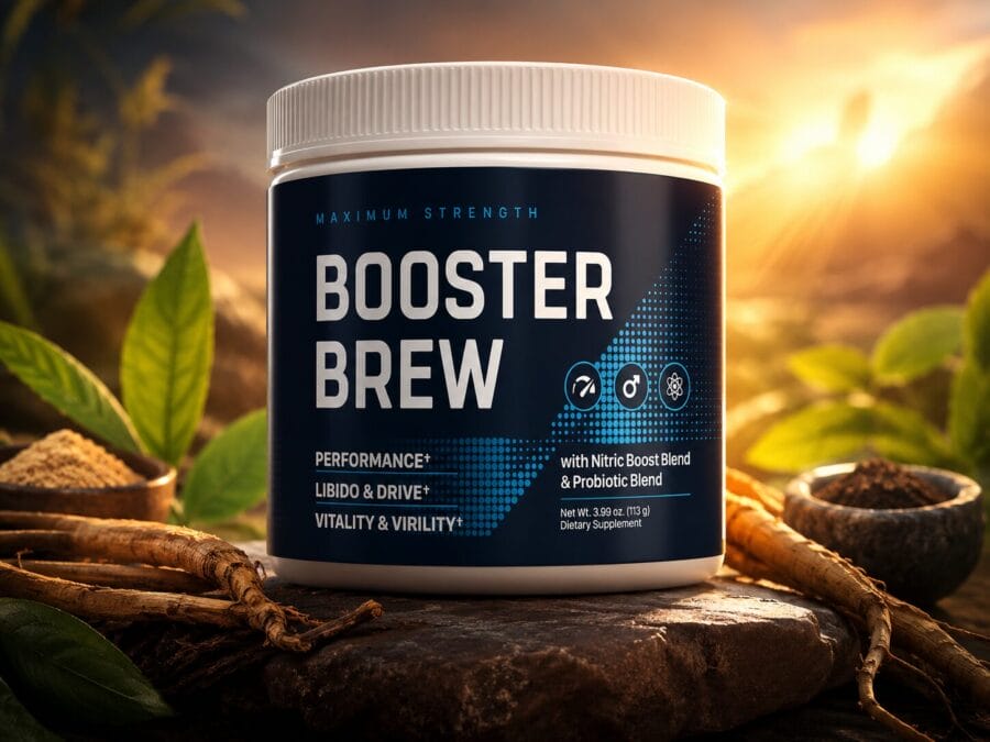 Booster Brew testosterone booster drink for men's energy and hormonal support